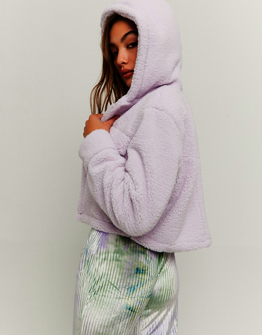 Violette kurze Jacke aus Kunstfell | TALLY WEiJL