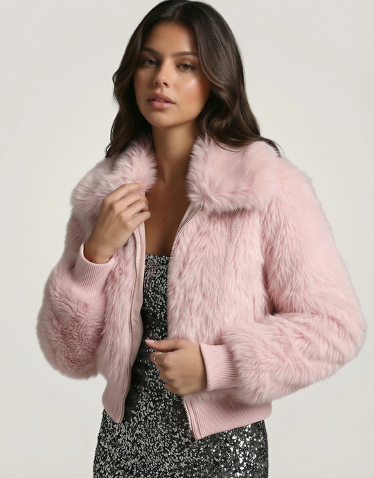 Pink Faux Fur Jacket | TALLY WEiJL