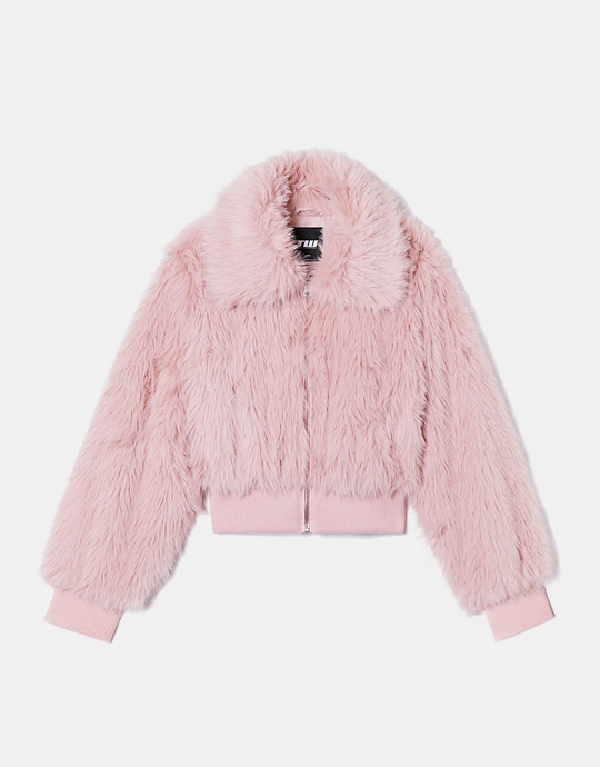 Pink Faux Fur Jacket | TALLY WEiJL