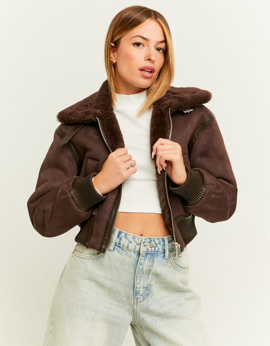 Giacca Aviatore stile Bomber Marrone | TALLY WEiJL