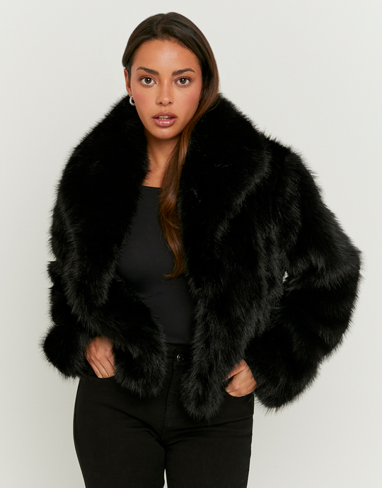 Black Faux Fur Jacket | TALLY WEiJL