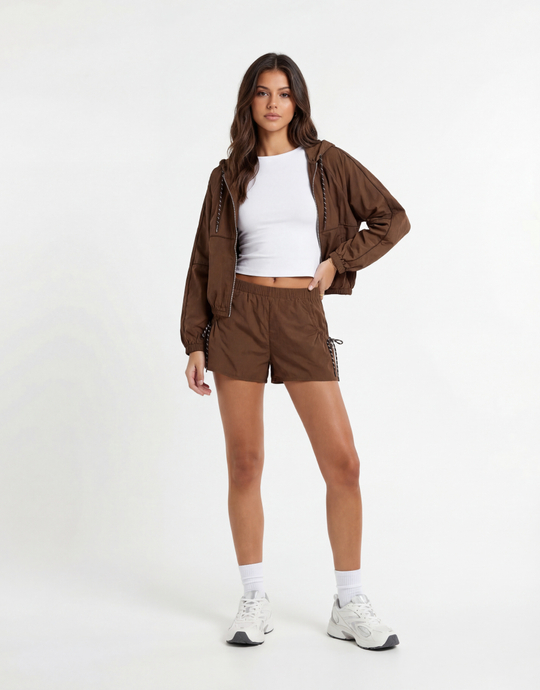 Veste Marron Coupe Ample à Fermeture Zippée | TALLY WEiJL