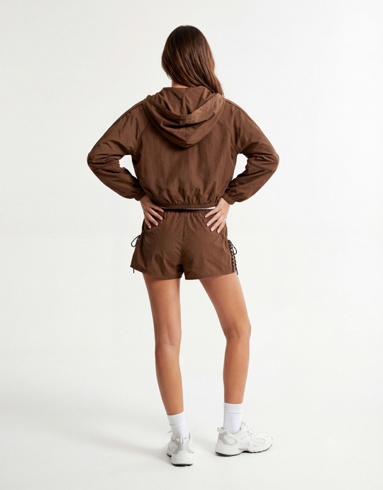 Brown Loose Fit Zip-Up Jacket | TALLY WEiJL