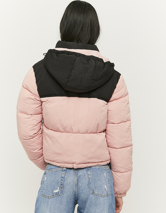Pink Puffer Colorblock Jacket | TALLY WEiJL
