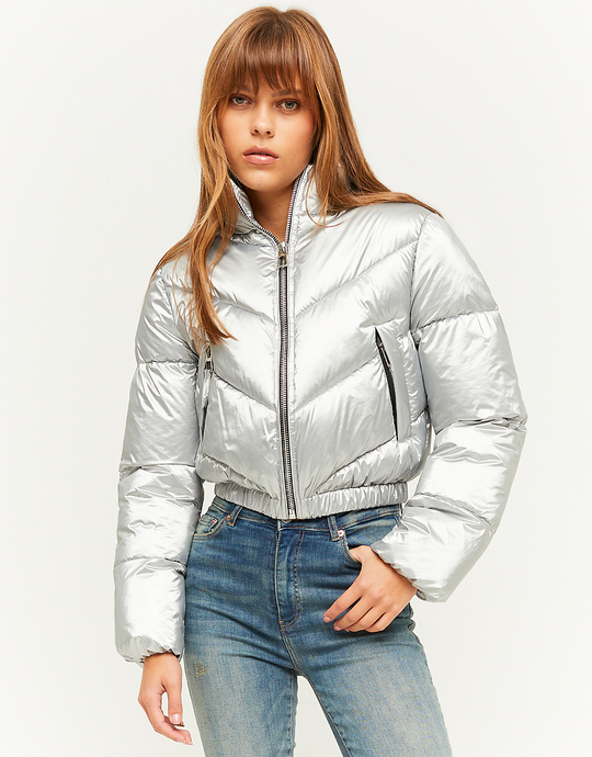 Silberne wattierte Jacke | TALLY WEiJL