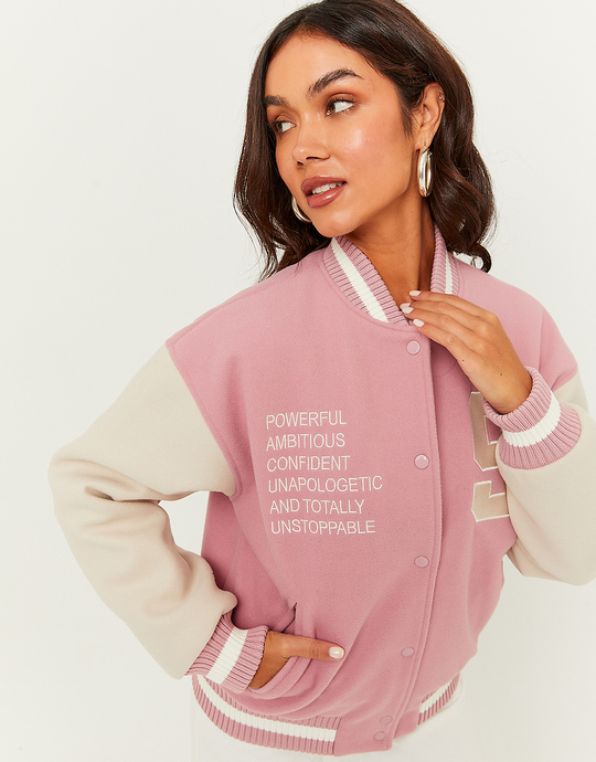Pink Varsity Jacket | TALLY WEiJL