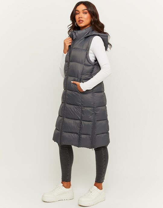 Graue long padded-Jacke | TALLY WEiJL