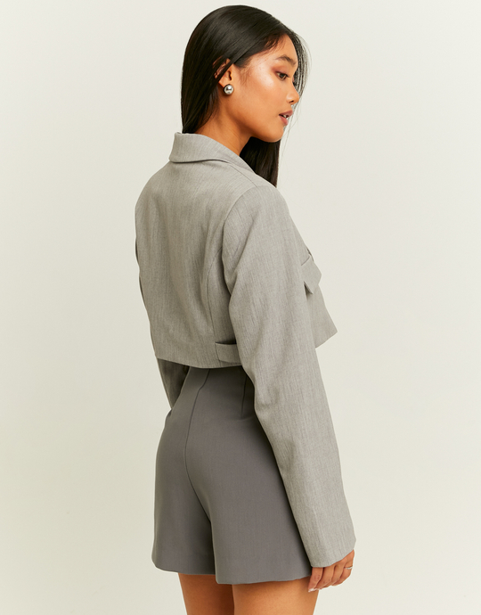 Grauer Cropped Blazer | TALLY WEiJL