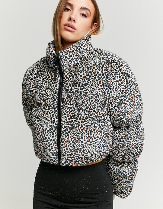 Leo Print Velvet Padded Jacket | TALLY WEiJL