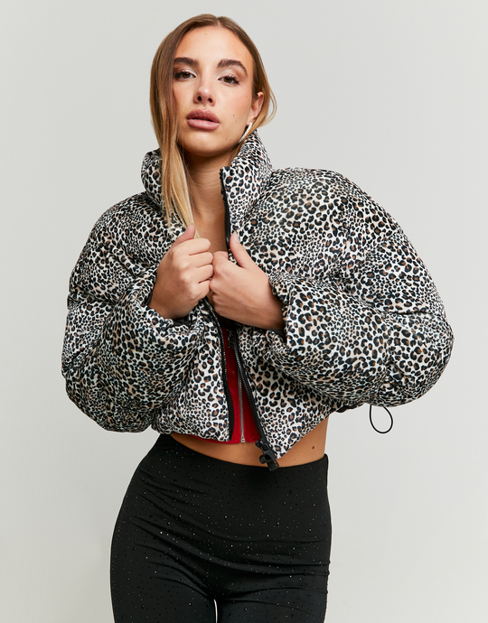 Leo Print Velvet Padded Jacket | TALLY WEiJL