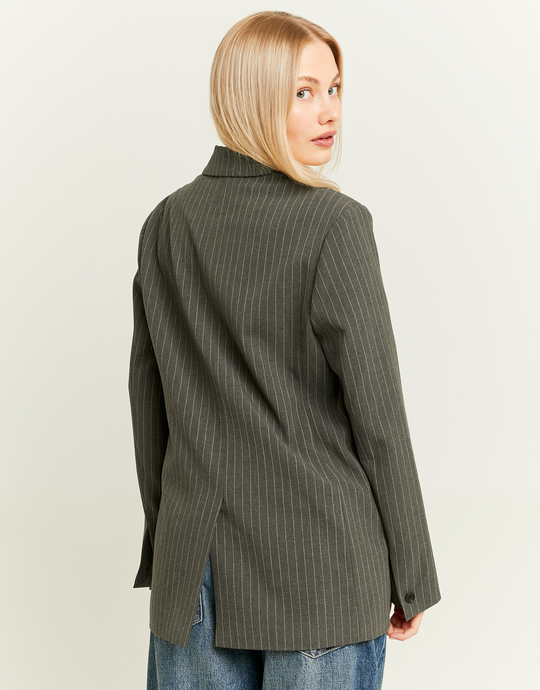 Schwarzer zweireihiger Blazer mit Nadelstreifen | TALLY WEiJL
