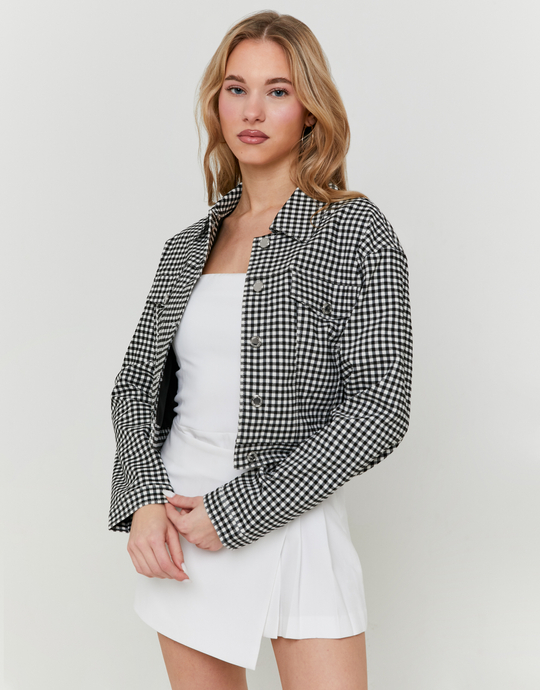 Cropped Vichy Trucker Jacket | TALLY WEiJL