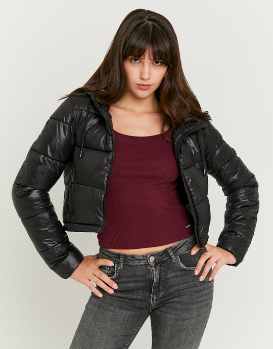 Black Cropped Padded Jacket | TALLY WEiJL