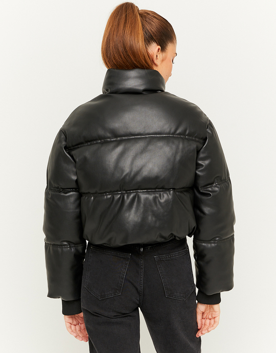 Black Faux Leather Padded Jacket | TALLY WEiJL