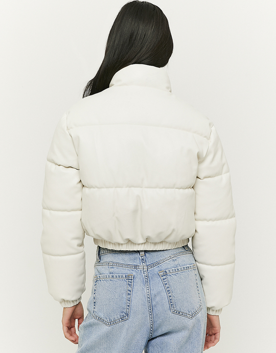 White Faux Leather Puffer Jacket | TALLY WEiJL