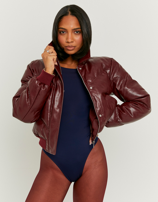 Burgundy Vinyl Jacket | TALLY WEiJL
