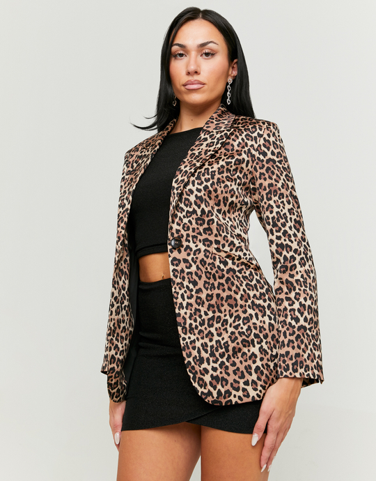Leo Print Satin Blazer | TALLY WEiJL