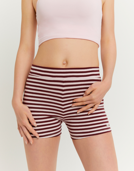 Short en Coton Rayé Bordeaux | TALLY WEiJL