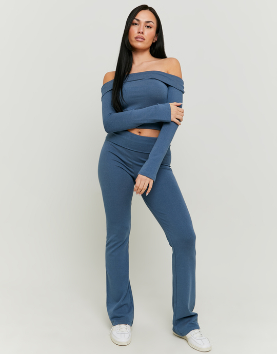 Legging Bleu avec Bande Pliable | TALLY WEiJL