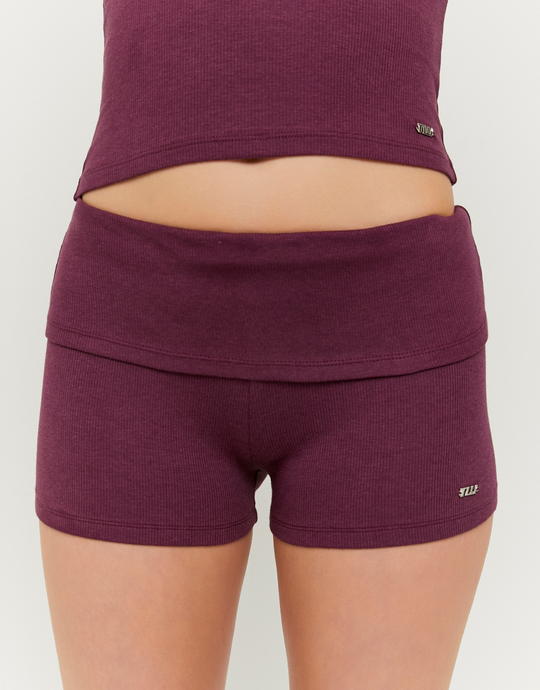 Shorts in cotone borgogna a vita media | TALLY WEiJL