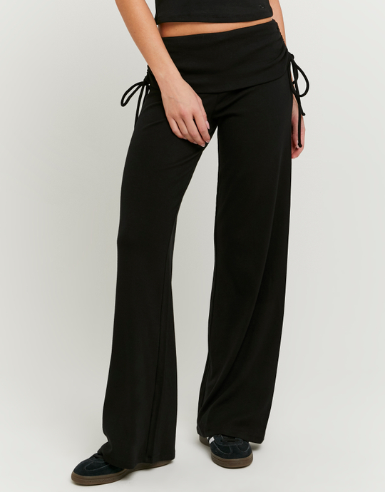 Black Mid Waist Flare Leggings | TALLY WEiJL