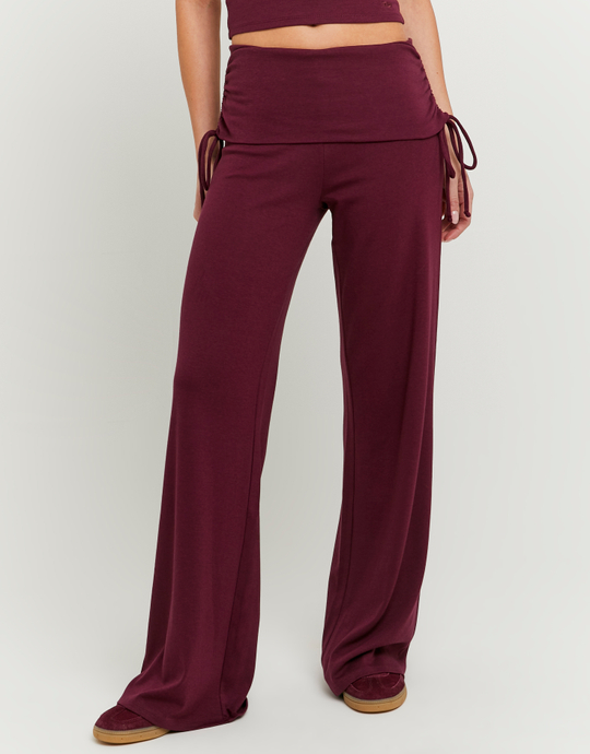 Legging Flare Taille Mi-Haute Bordeaux | TALLY WEiJL