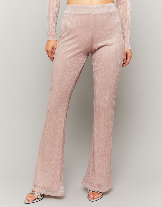 Leggings rosa a zampa in lurex | TALLY WEiJL