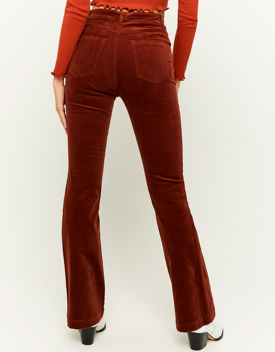 Corduroy High Waist Flare Trousers  | TALLY WEiJL