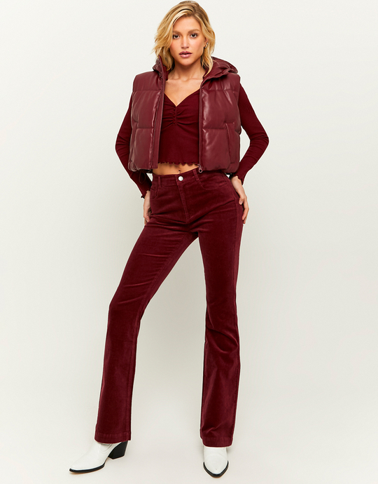 Sztruksowe spodnie dzwony z wysokim stanem | TALLY WEiJL