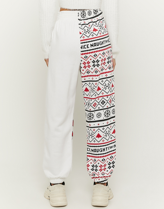 Pantaloni da Jogging Stampati a Vita Alta Bianchi | TALLY WEiJL