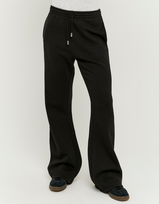 Schwarze Low Waist Bootcut Jogginghose | TALLY WEiJL