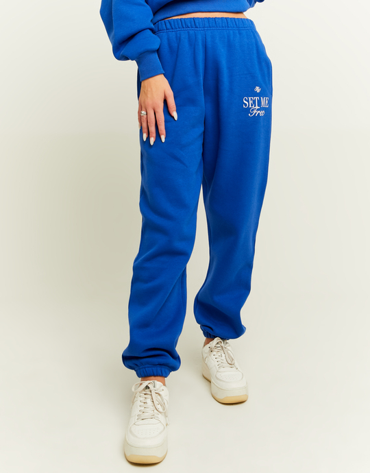 Blue Joggers with Print | TALLY WEiJL
