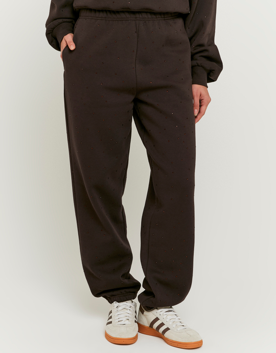 Pantalon de Jogging Marron à Strass | TALLY WEiJL