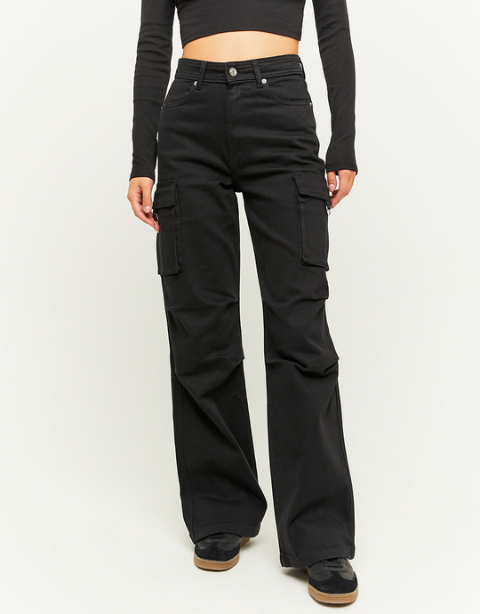 Black Cargo Parachute Trouser | TALLY WEiJL