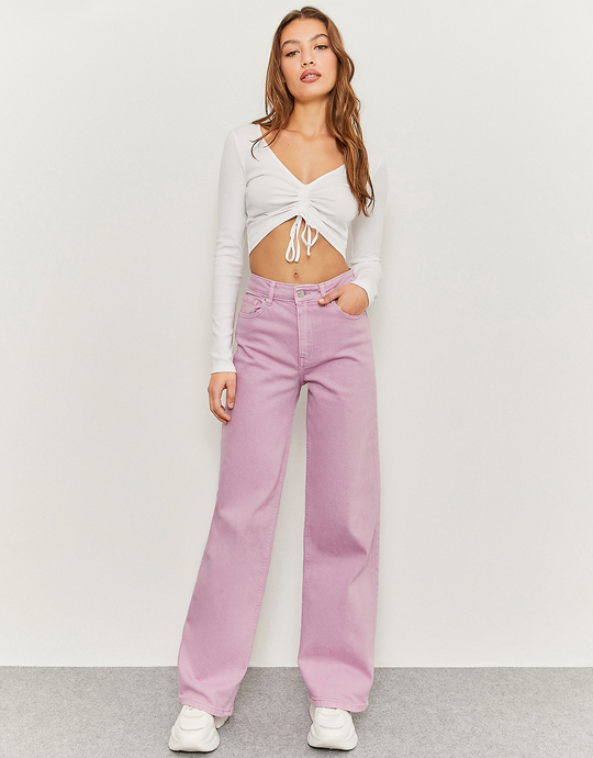 Purple High Waist Wide Leg Trousers | TALLY WEiJL