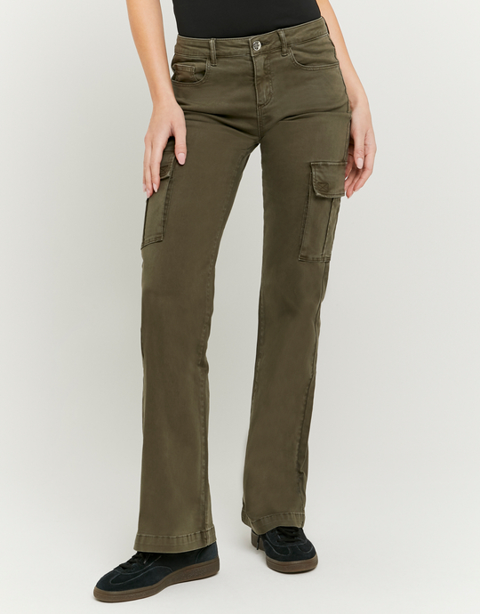 Khaki Bootcut Cargo-Hose | TALLY WEiJL