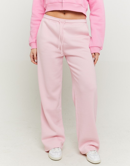 Pink Wide Leg Basic Joggers | TALLY WEiJL