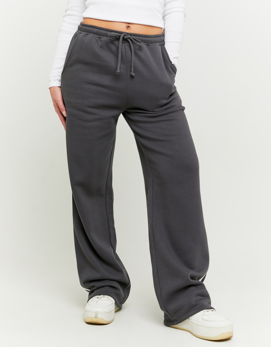 Pantalon Jogging Wide Leg Gris Basique | TALLY WEiJL