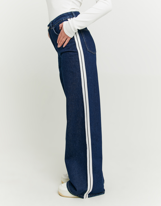 Jeans Wide Leg a Vita Alta con Bande Laterali | TALLY WEiJL
