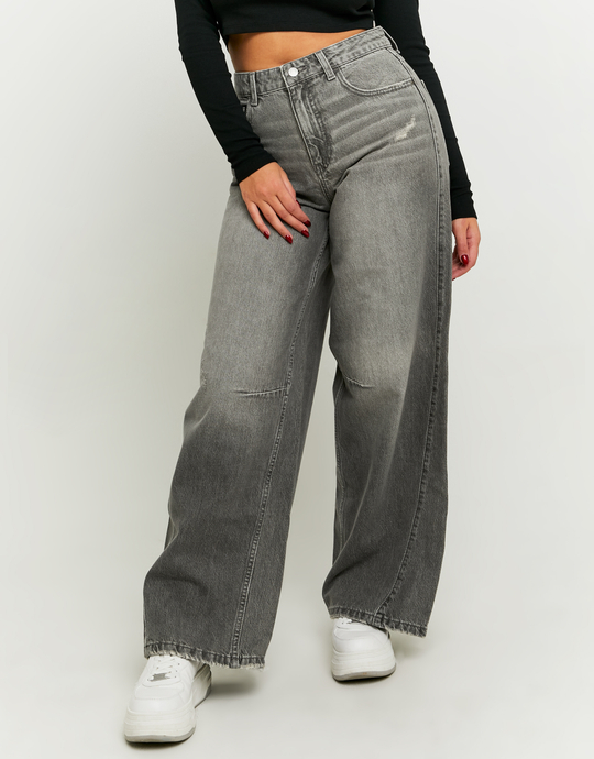 Jean Baggy Gris Taille Haute | TALLY WEiJL