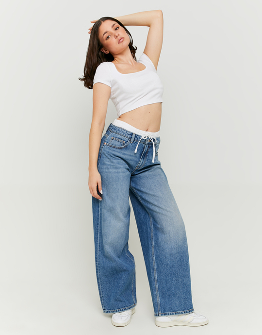Blue Baggy Jeans with Boxer Waistband | TALLY WEiJL