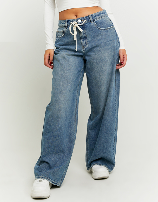 Jean Baggy Bleu avec Détail Corde | TALLY WEiJL