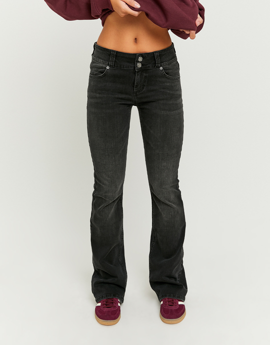 Black Low Waist Bootcut Jeans | TALLY WEiJL