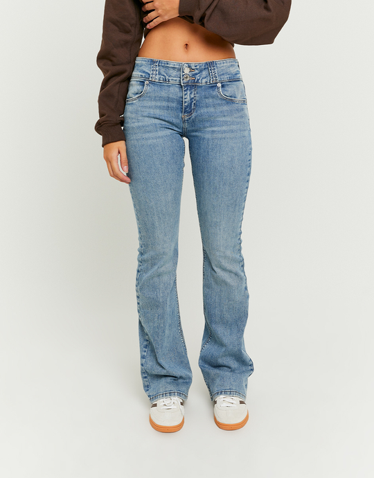 Jeans Bootcut Taille Basse Bleu | TALLY WEiJL