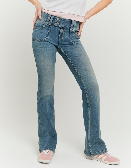 Blue Low Waist Flare Jeans | TALLY WEiJL