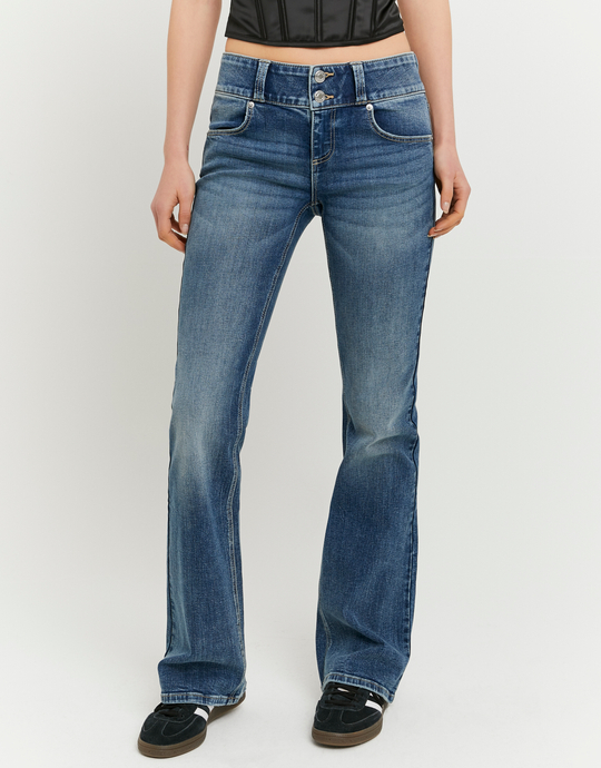 Jean Bootcut Taille Basse Bleu | TALLY WEiJL