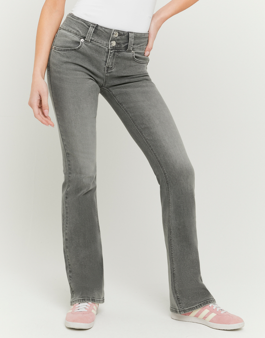 Graue Low Waist Bootcut Jeans | TALLY WEiJL