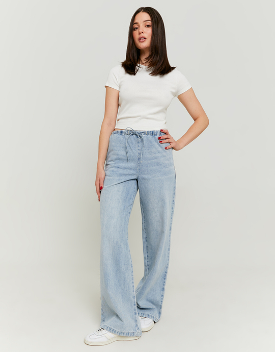 Jean Wide Leg Bleu Clair Style Pyjama | TALLY WEiJL