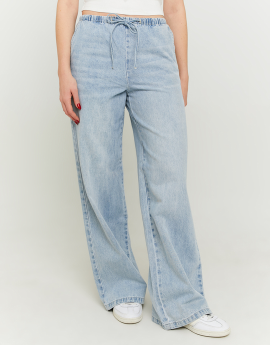Jean Wide Leg Bleu Clair Style Pyjama | TALLY WEiJL