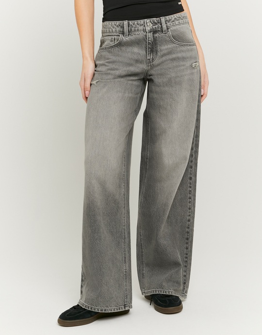 Grey Low Waist Baggy Jeans | TALLY WEiJL